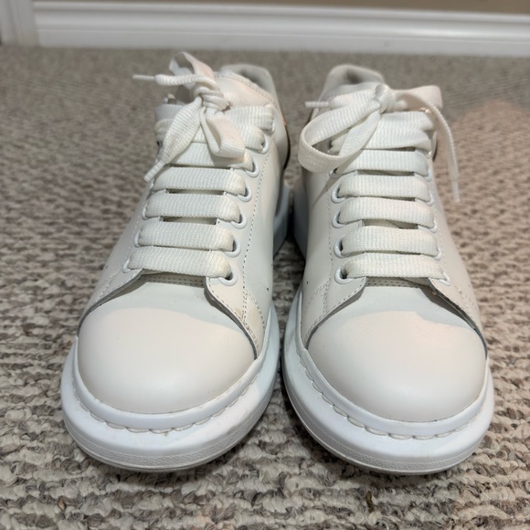 Alexander McQueen Metallic Gold and White Sneakers - Picture 3 of 5